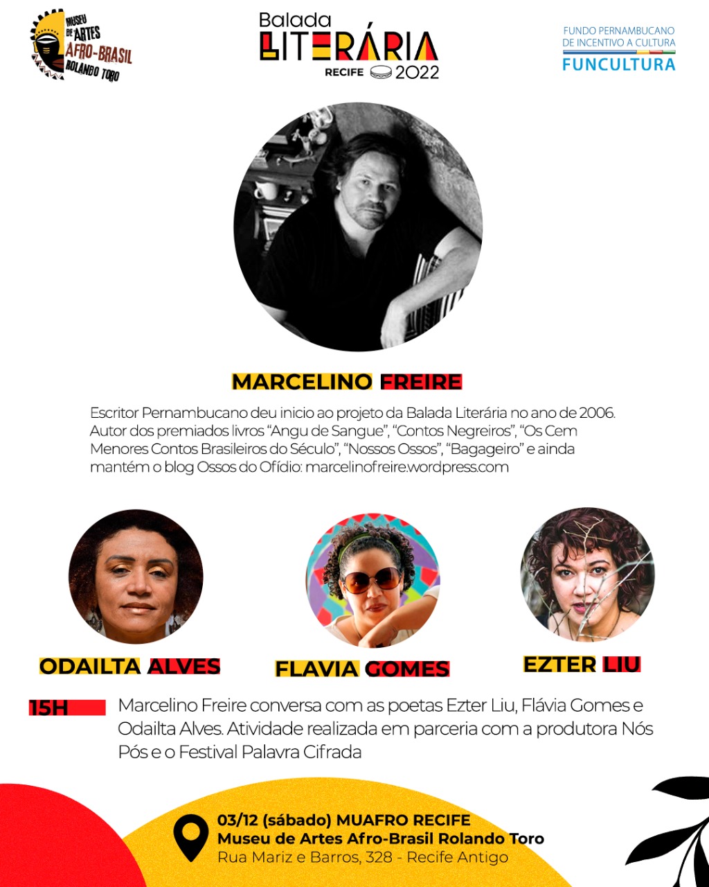 Balada Literária no Recife: Odaílta Alves, Flavia Gomes, Ezter Liu e Marcelino Freire