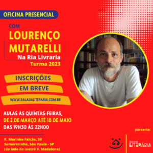 Balada Literária e Ria Livraria promovem oficina com Lourenço Mutarelli, inscrições em breve