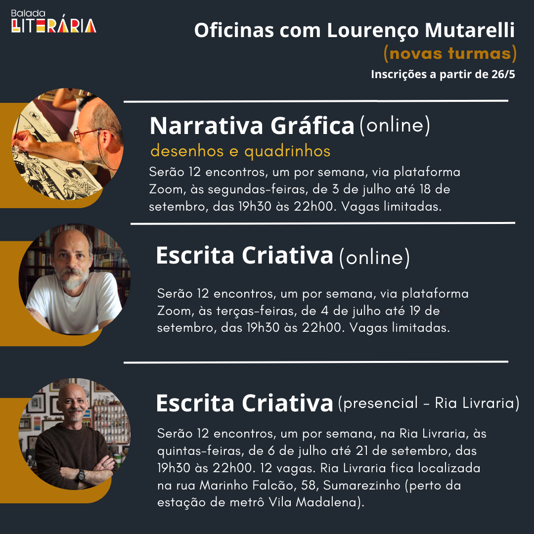 Lourenço Mutarelli realiza três oficinas na Balada Literária